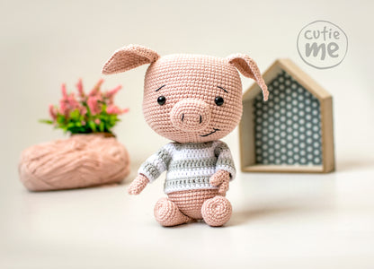 Bublik the Pig amigurumi crochet toy pattern pdf