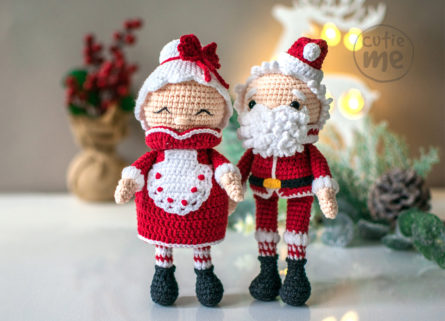 Santa Claus Christmas amigurumi crochet toy pattern pdf