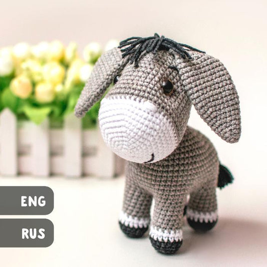 The little donkey Danny amigurumi crochet toy pattern pdf