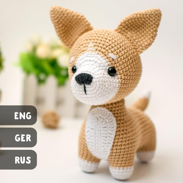 Lucky The Corgi  amigurumi crochet toy pattern pdf