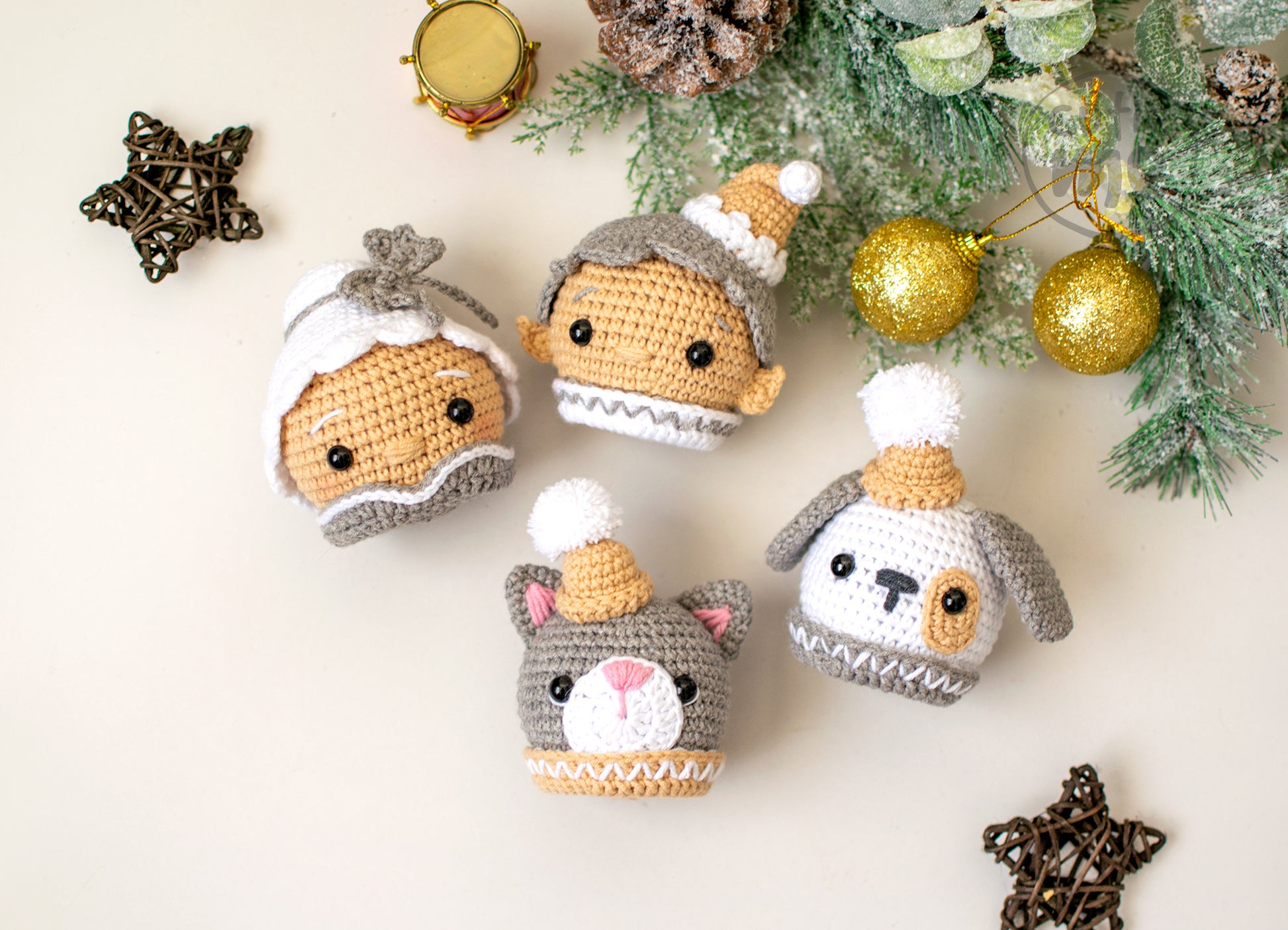 Christmas Baubles Set amigurumi crochet toy pattern pdf