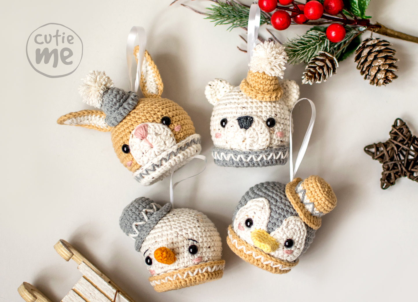 Christmas Baubles Set amigurumi crochet toy pattern pdf