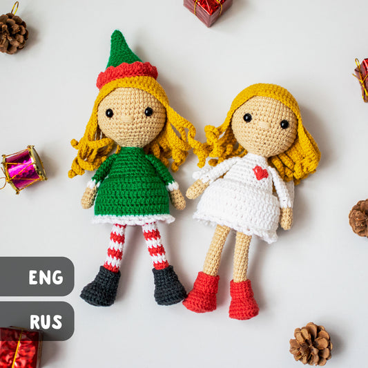 Christmas Elf and Angel amigurumi crochet toy pattern pdf