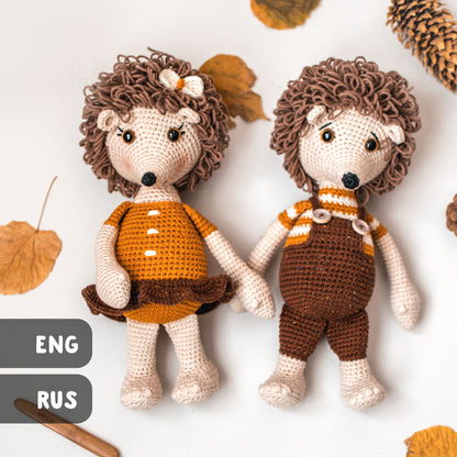 Bob & Lola the Hedgehogs amigurumi crochet toy pattern pdf