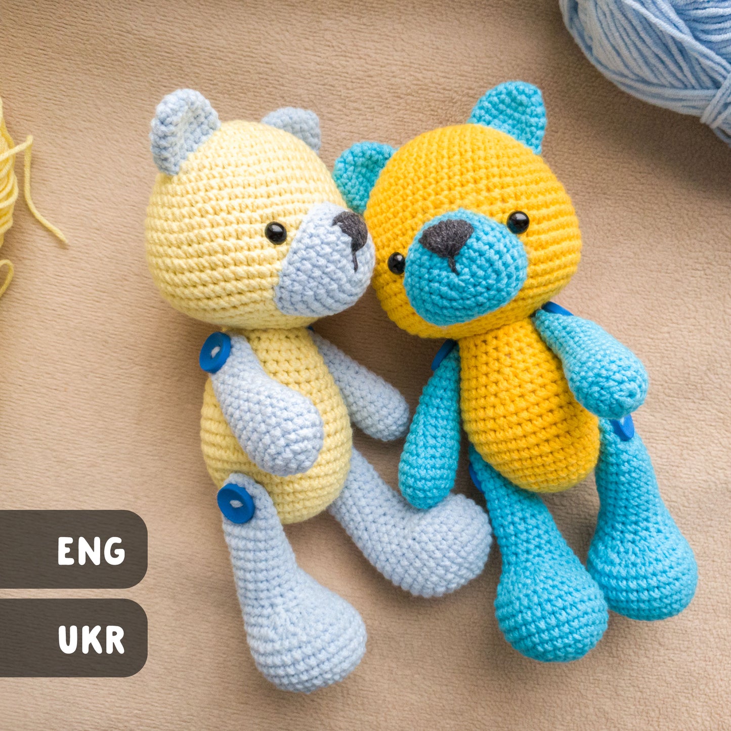 Slava the Bear amigurumi crochet toy pattern pdf