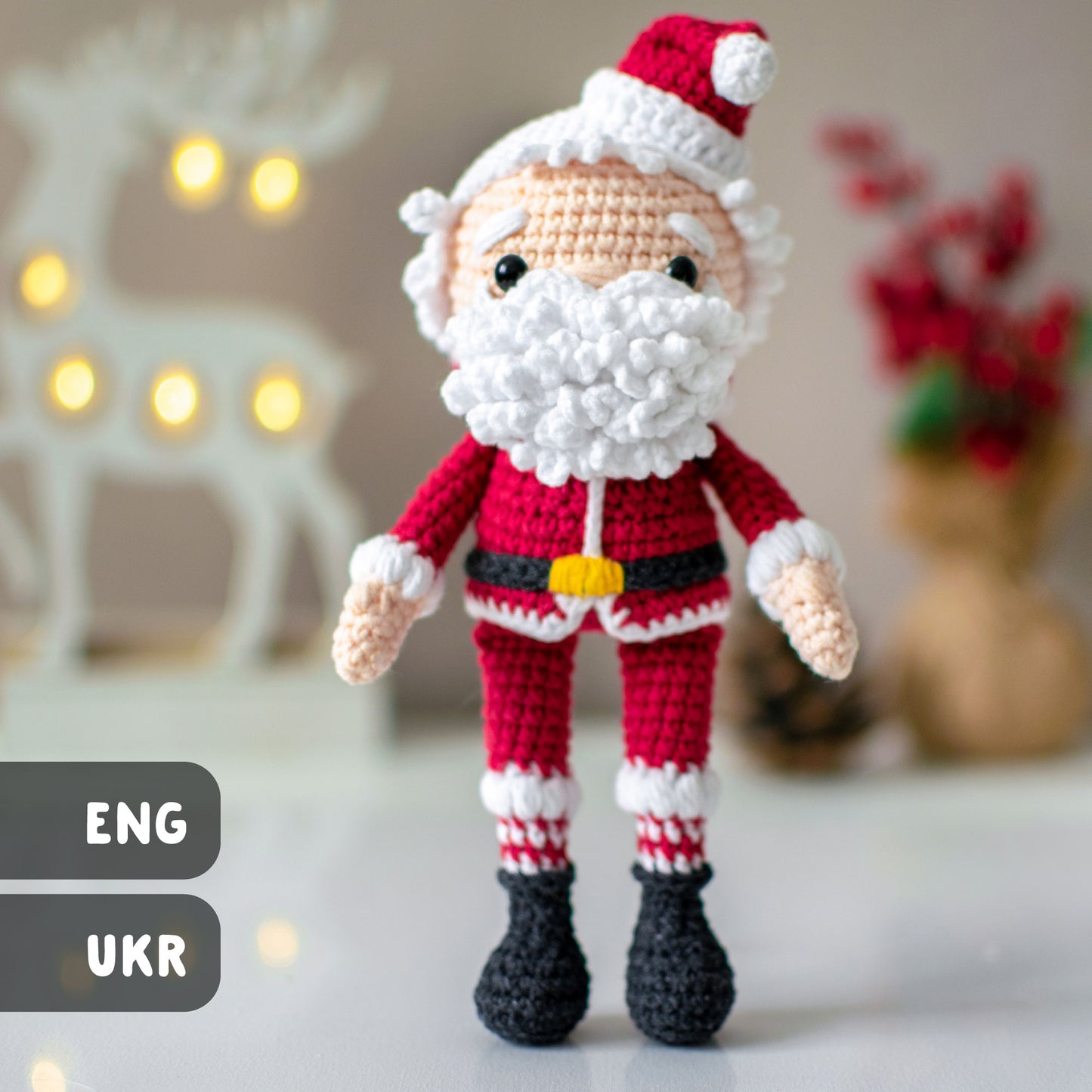 Santa Claus Christmas amigurumi crochet toy pattern pdf