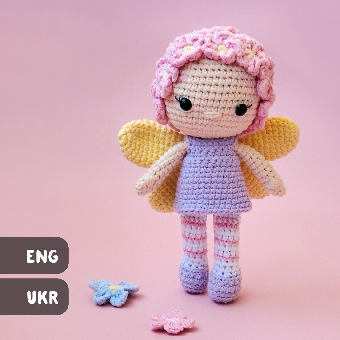 Fleur the Fairy amigurumi crochet toy pattern pdf