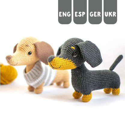 The Dachshund Yumi amigurumi crochet toy pattern pdf