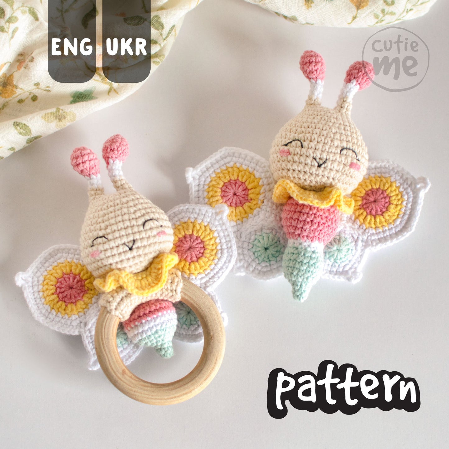 PATTERN Butterfly Teether Rattle