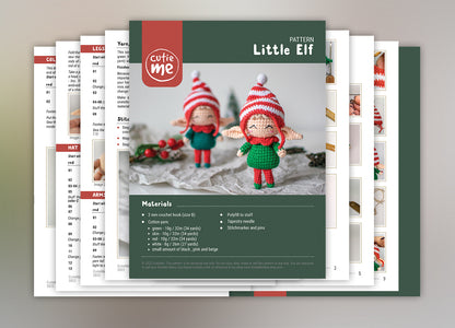 Little Elf Christmas amigurumi crochet toy pattern pdf