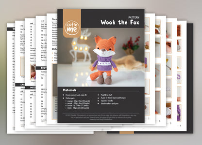 Fox Wook amigurumi crochet toy pattern pdf