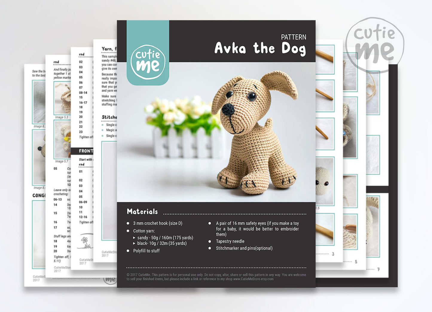 The little dog Avka amigurumi crochet toy pattern pdf