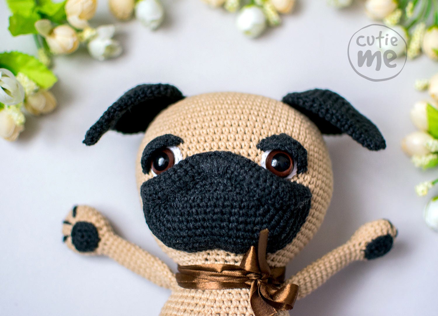 Garik the Pug amigurumi crochet toy pattern pdf