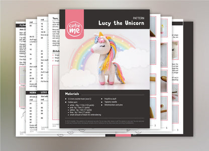 Lucy the Unicorn amigurumi crochet toy pattern pdf