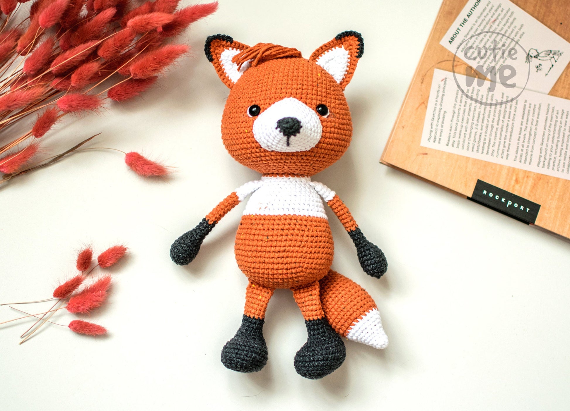 Phill the Fox amigurumi crochet toy pattern pdf