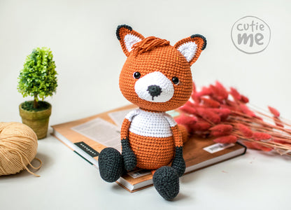 Phill the Fox amigurumi crochet toy pattern pdf