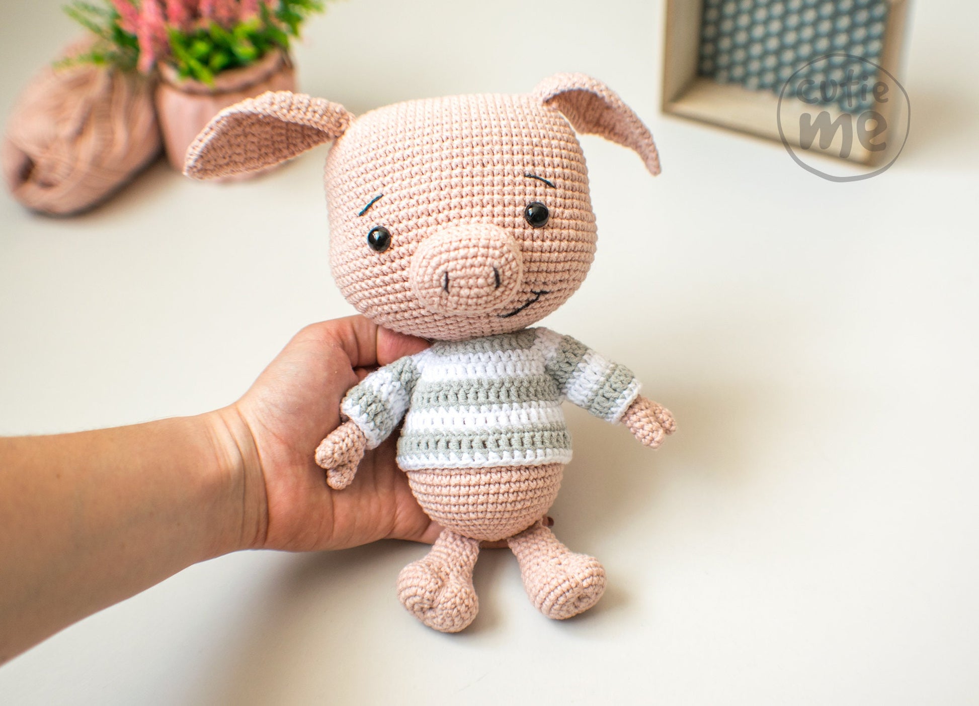 Bublik the Pig amigurumi crochet toy pattern pdf