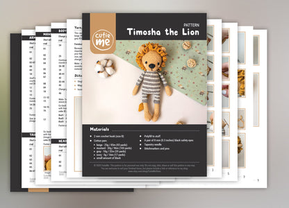 Lion Timosha amigurumi crochet toy pattern pdf