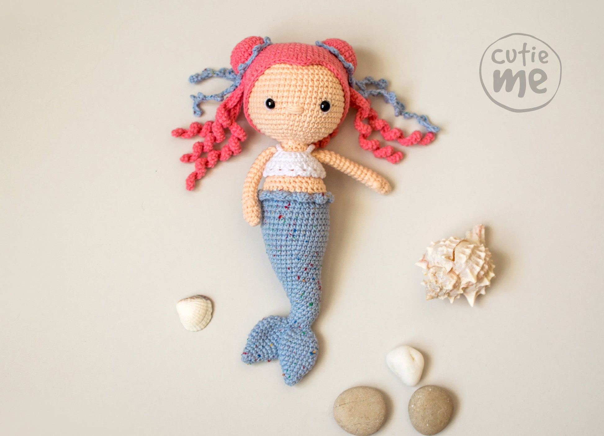 Tina the Mermaid amigurumi crochet toy pattern pdf