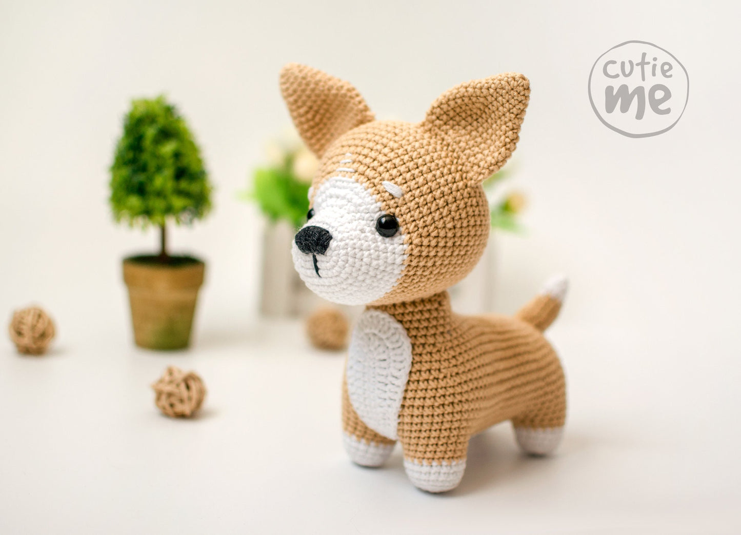 Lucky The Corgi  amigurumi crochet toy pattern pdf