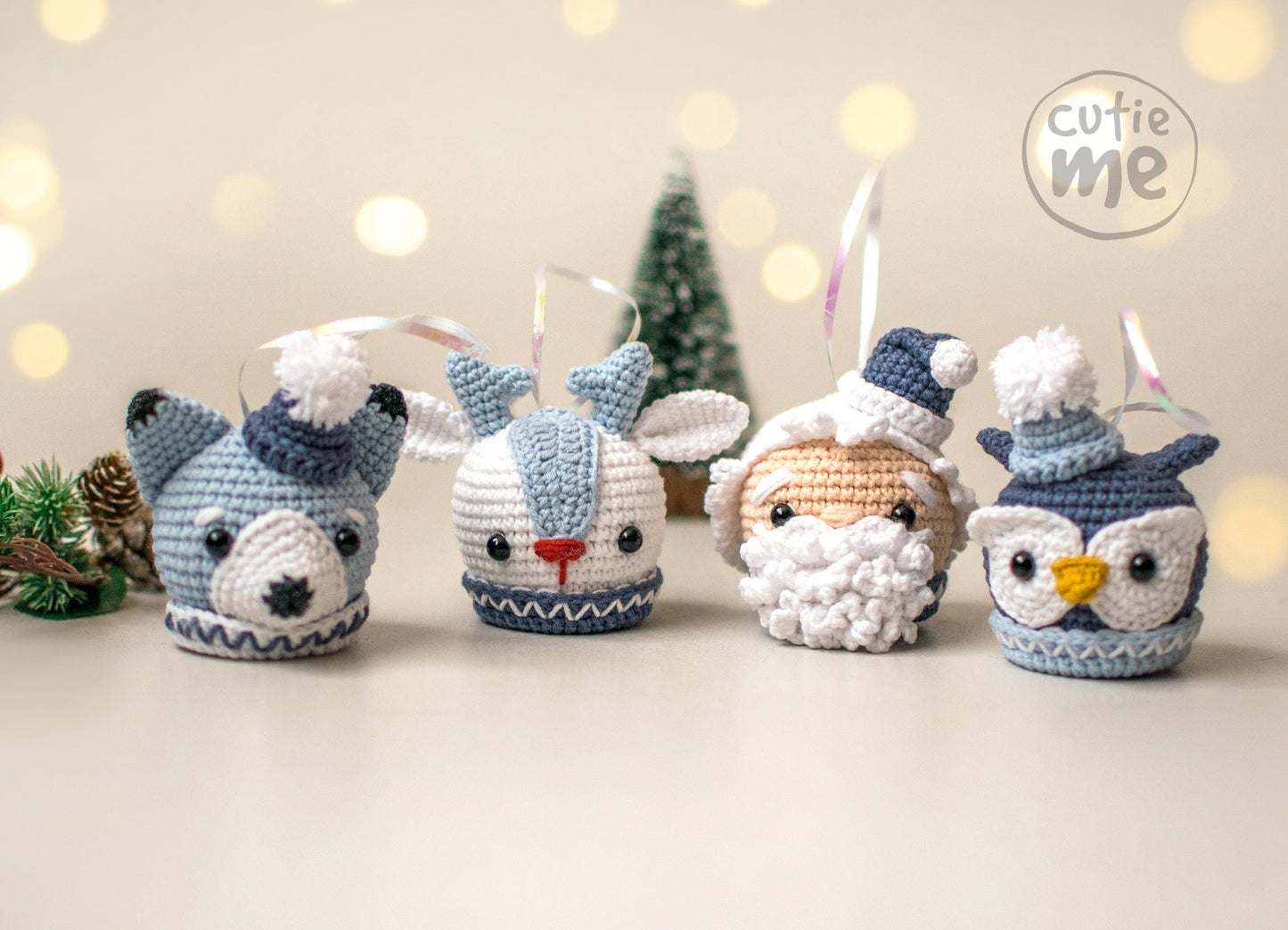 Christmas Baubles Set amigurumi crochet toy pattern pdf