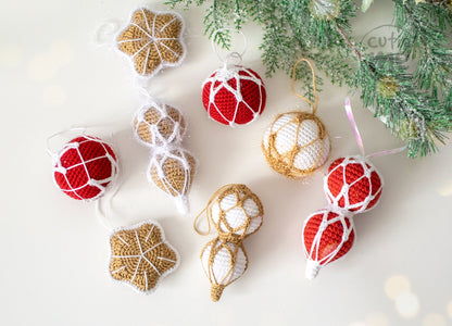 Christmas Ornaments amigurumi crochet toy pattern pdf