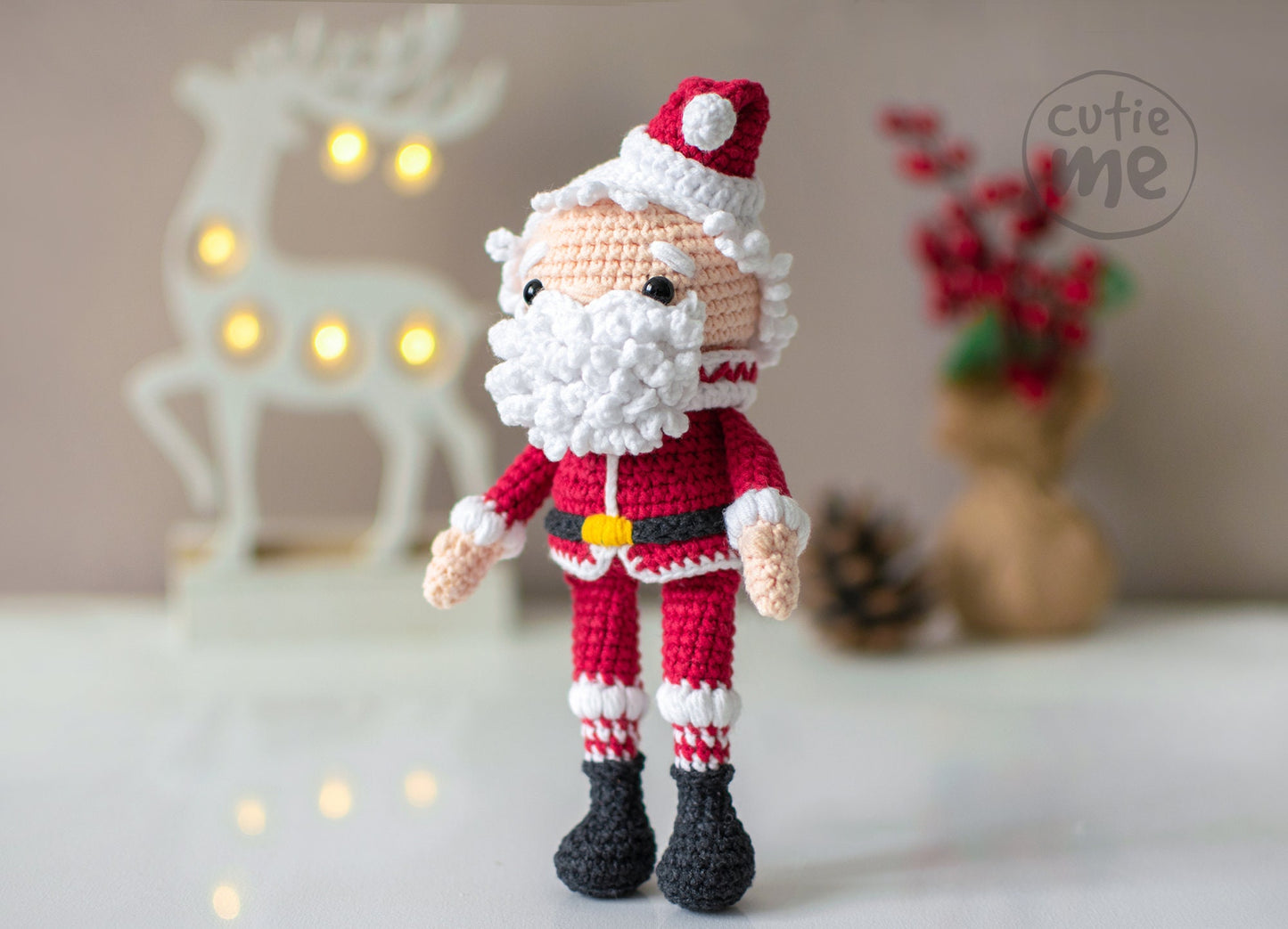 Santa Claus Christmas amigurumi crochet toy pattern pdf