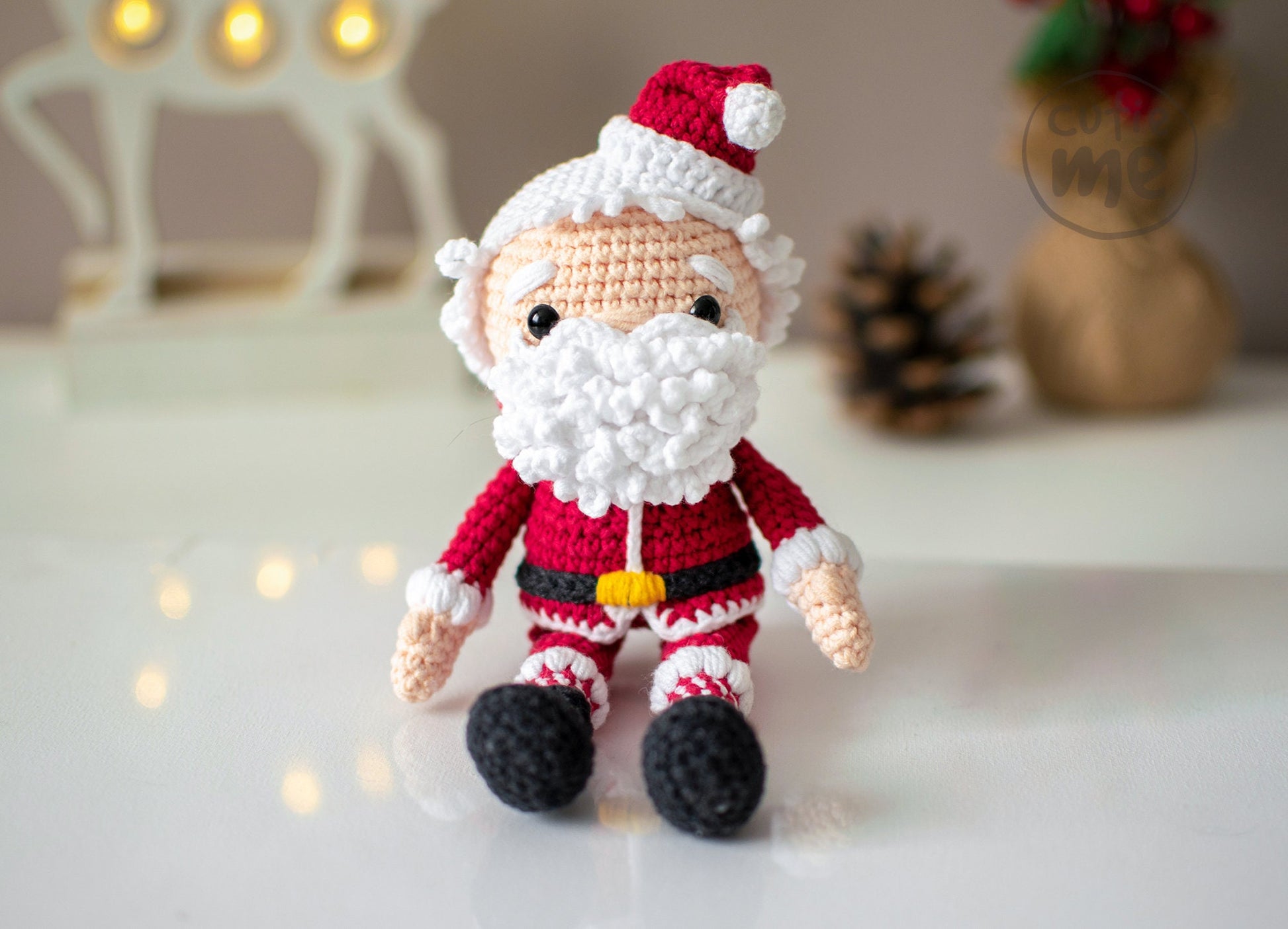 Santa Claus Christmas amigurumi crochet toy pattern pdf