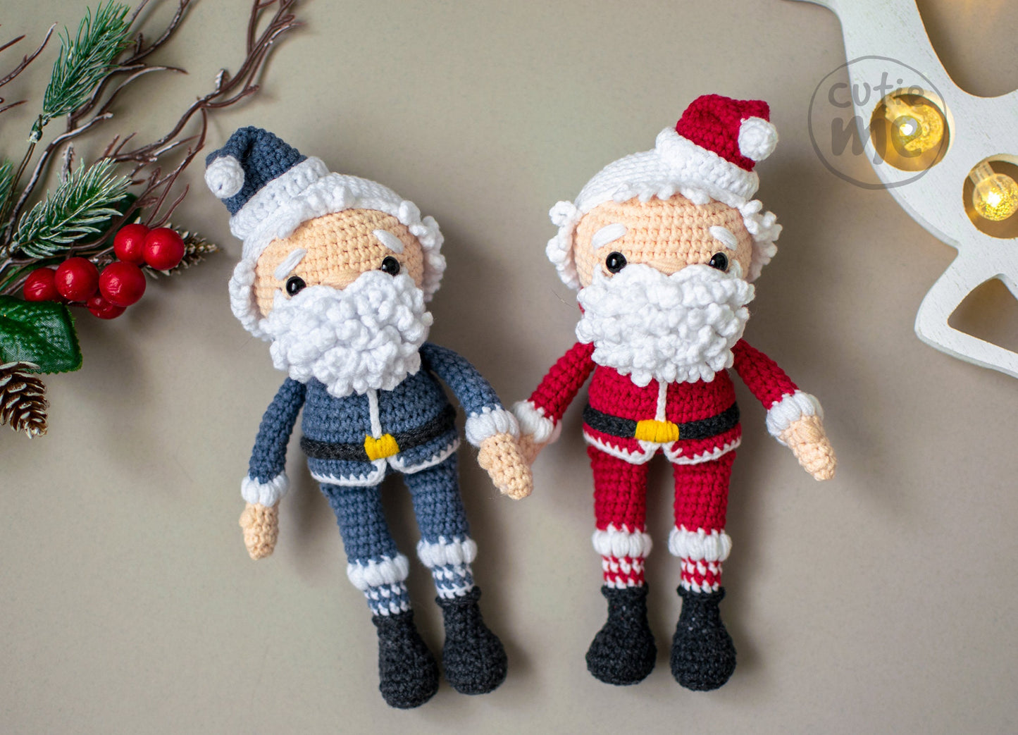 Santa Claus Christmas amigurumi crochet toy pattern pdf