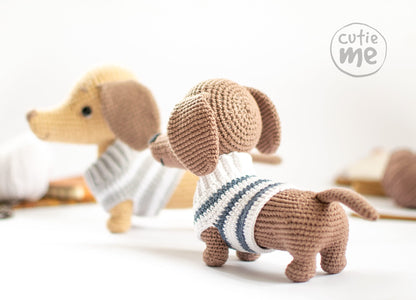 The Dachshund Yumi amigurumi crochet toy pattern pdf