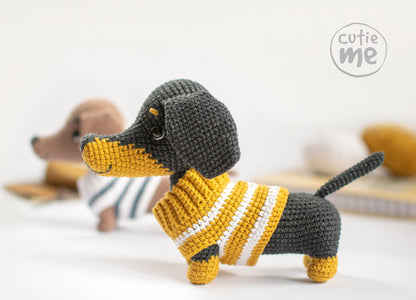 The Dachshund Yumi amigurumi crochet toy pattern pdf