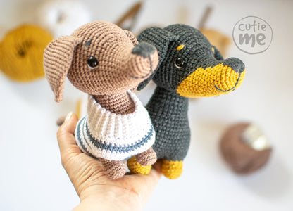 The Dachshund Yumi amigurumi crochet toy pattern pdf