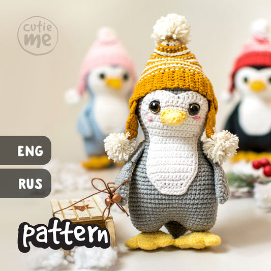 Frosty the Penguin amigurumi crochet toy pattern pdf